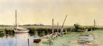 Landscapes Painting - Sailboats in an Inlet Alfred Thompson Bricher
